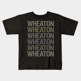 Gray Text Art Wheaton Kids T-Shirt